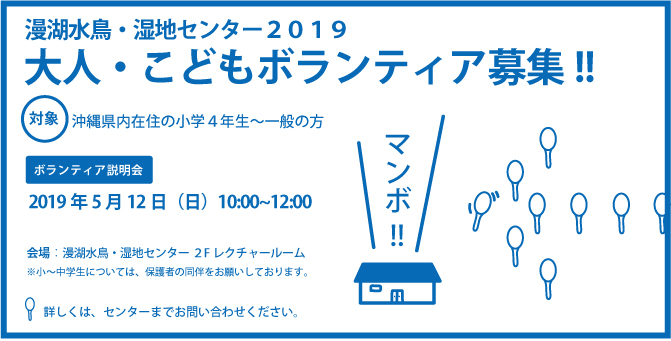 19年度ボランティア募集について 漫湖水鳥 湿地センター